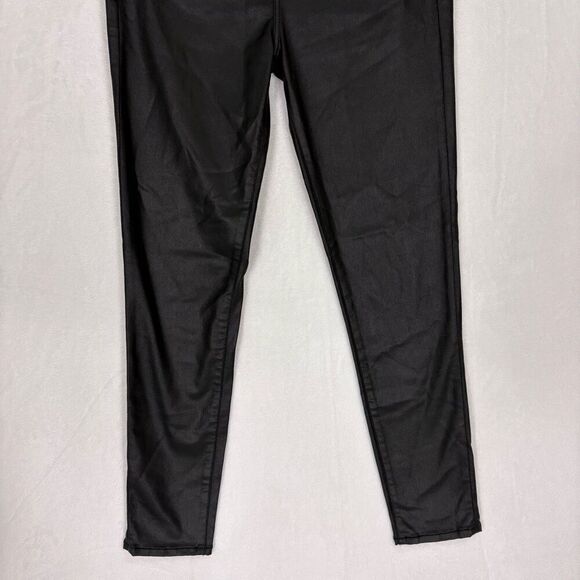 Abercrombie & Fitch Black Faux Leather The Super Skinny Ankle High Rise Jeans Si - Picture 3 of 11